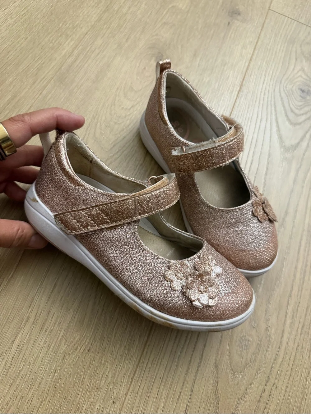 Stride rite Holly adapt Girls' Sparkle Mary Jane Shoes in Rose Gold size 10.5xw